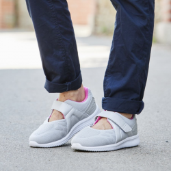 pantofi sport, confort, calapod lat, brant din spuma cu memorie, gri, pentru femei, PodoWell® Valba